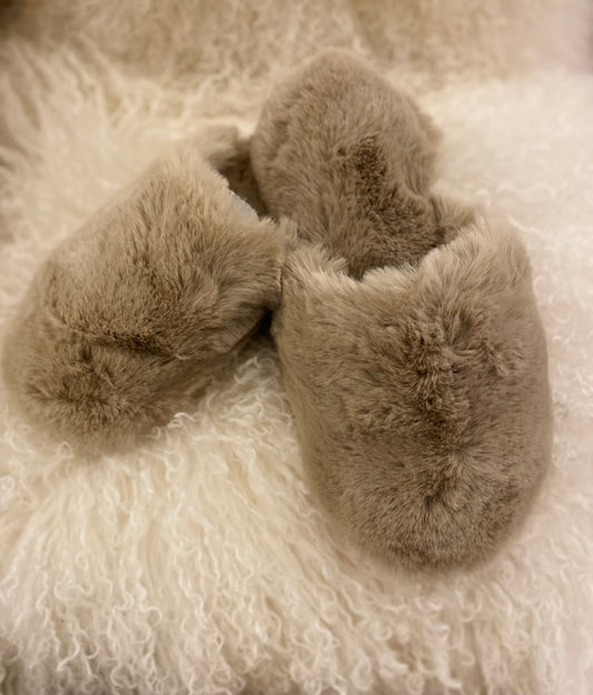 Beige Fluffy Slippers