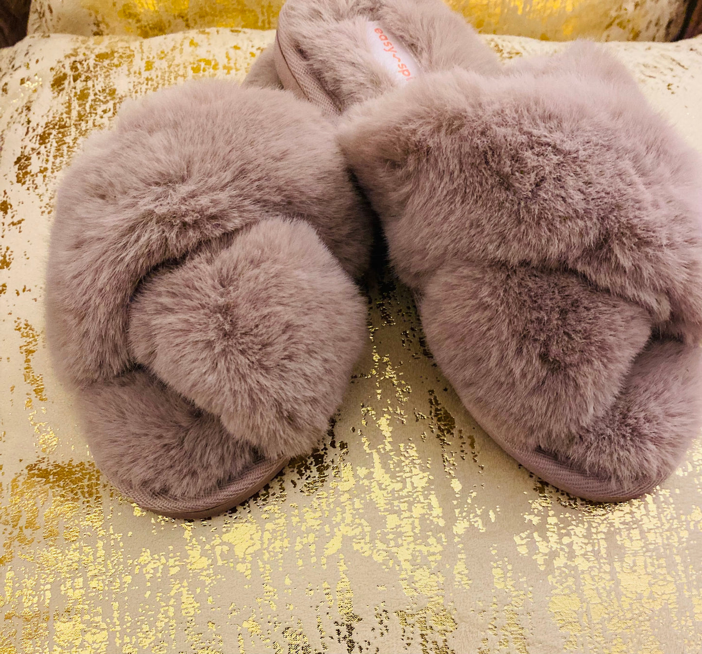 Criss Cross Fluffy Slippers